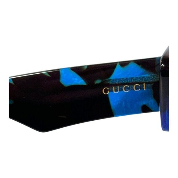 Gucci GG1331S Blue Tortoise Rectangle Sunglasses 54-16-145 Velvet Case Dust Bag - Picture 9 of 10
